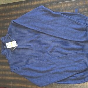 Quarter Zipper Blue Sweater